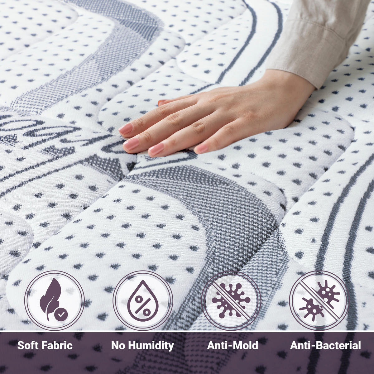 DOPPELMATRATZE 160x200 Memory | Premium Qualität | Höhe 25 cm - Weiß, Textil (160/200cm) - The White Stone