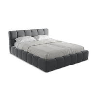 POLSTERBETT mit Bettkasten und Lattenrost 180x228 Grau - Dunkelgrau/Schwarz, Kunststoff/Textil (160/200cm) - LaMiaSofa