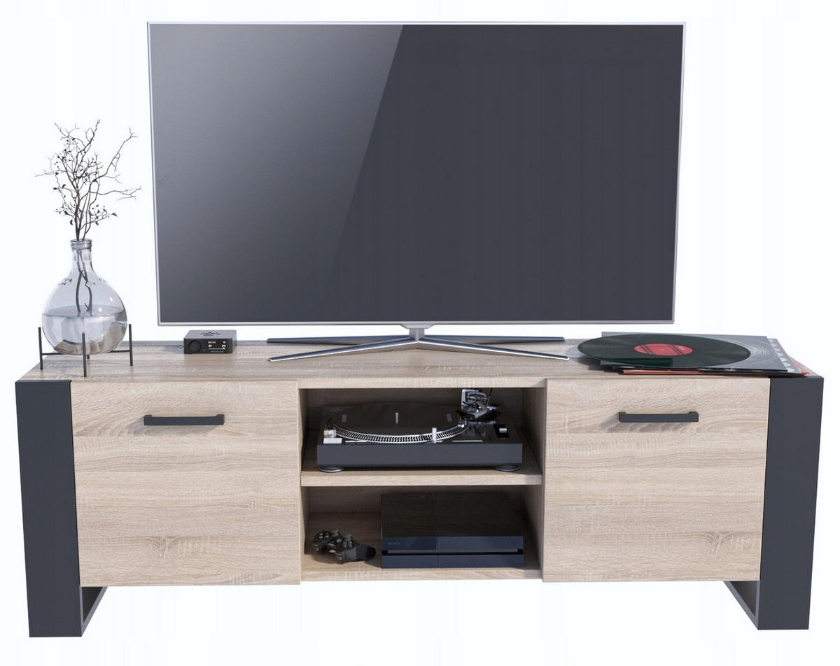 FERNSEHKOMMODE ALBA BIS Sonoma Eiche 150/43,6/50 cm - Sonoma Eiche, Holzwerkstoff (150/50/43.6cm) - Matkam Möbel