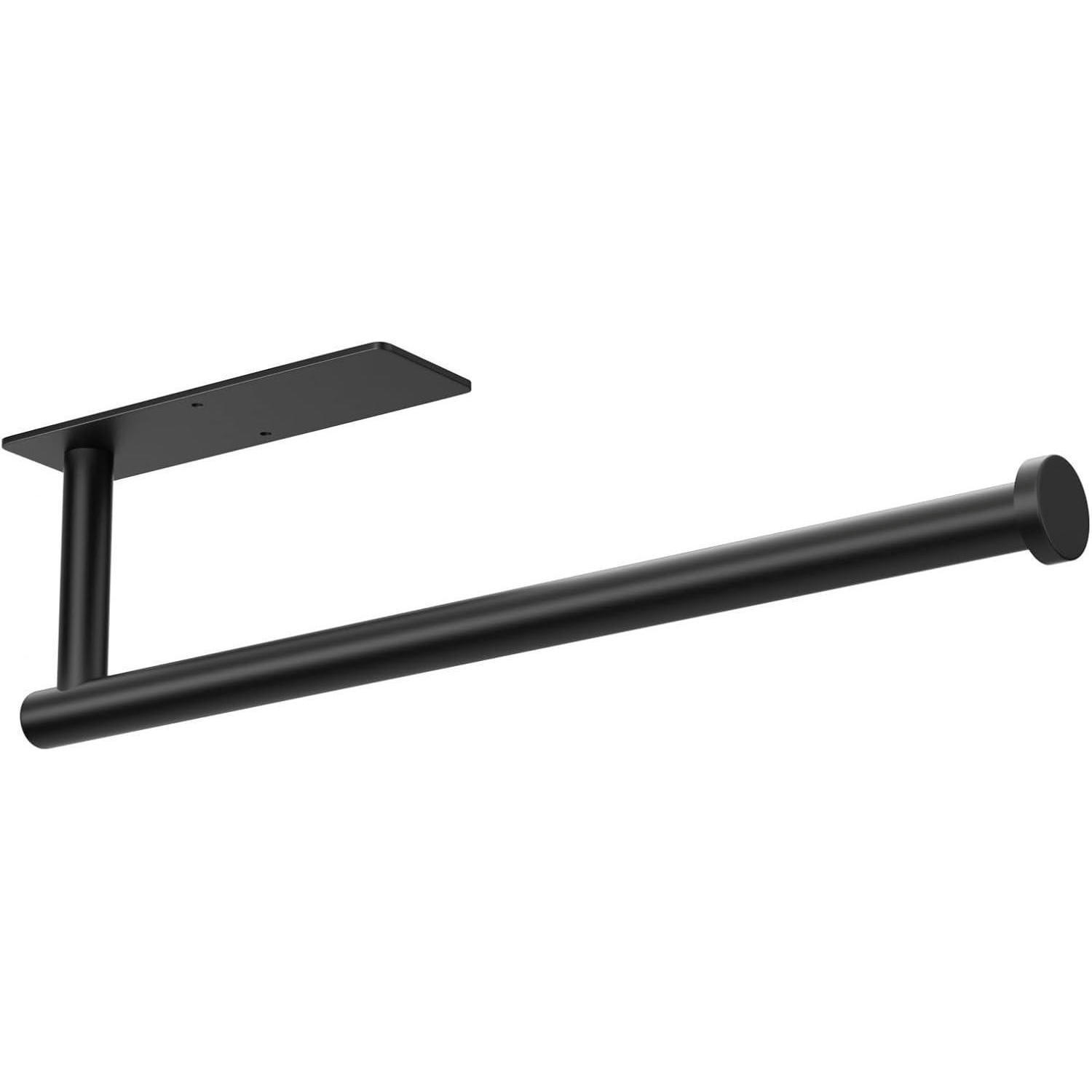 KÜCHENROLLENHALTER Edelstahl Mattschwarz Selbstklebend oder Bohrbar - Schwarz, Metall (7/7.6/31.5cm)