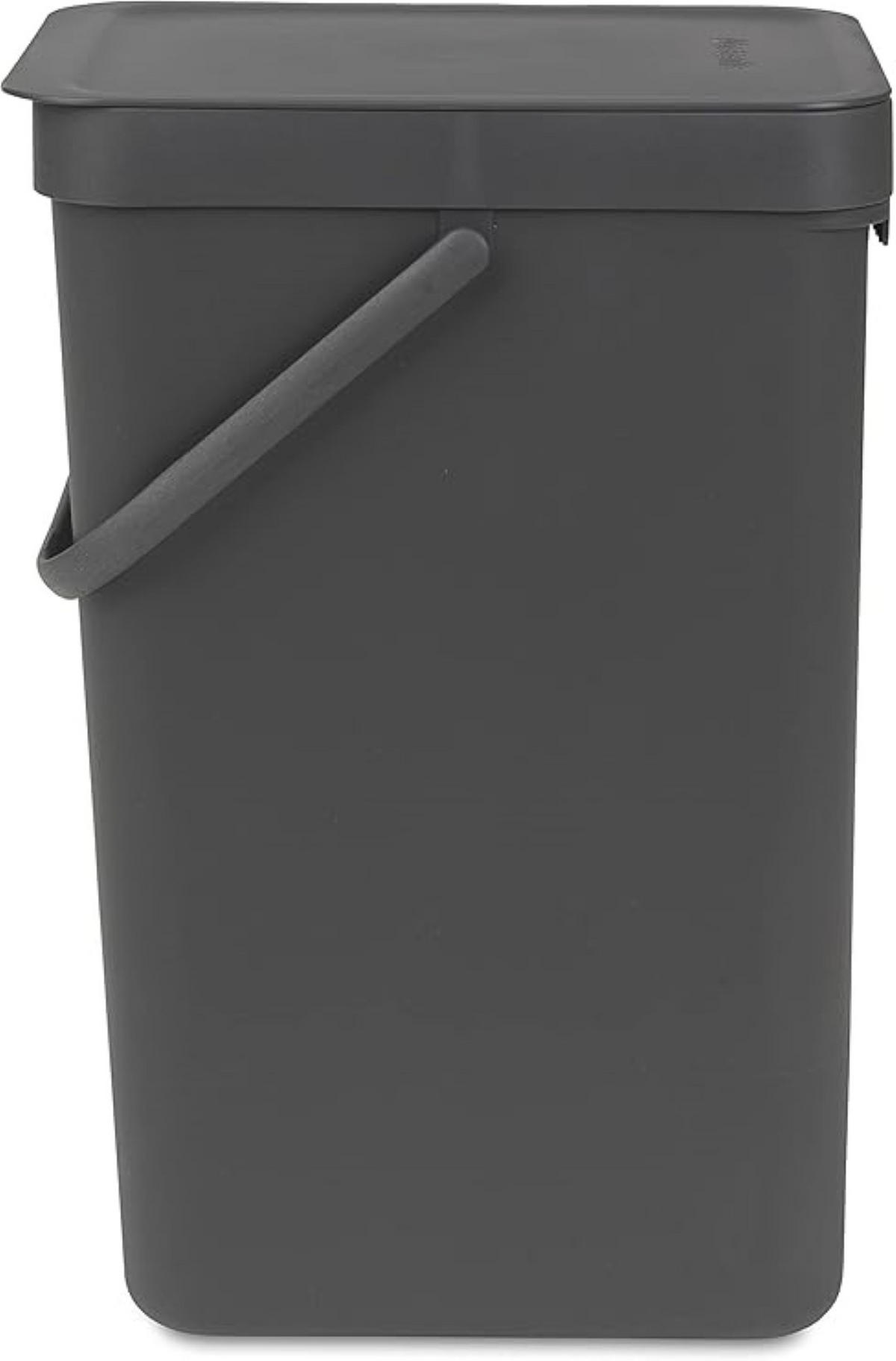 MÜLLEIMER Mit Stay Open Deckel 16 Liter 40 x 27,9 x 22 cm Kunststoff Dunkelgrau - Grau, Kunststoff (27.9/40/22cm) - PROREGAL