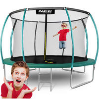 PROFILIERTES Gartentrampolin 12 ft/374 cm mit Innennetz - Grün, Metall (374/374cm)
