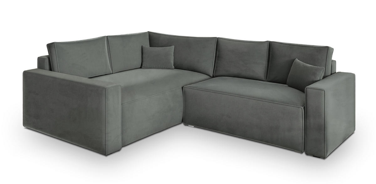 ROHOVÁ SEDAČKA ERONIS šedá - šedá, dřevo/textil (265/194cm) - MASSENO