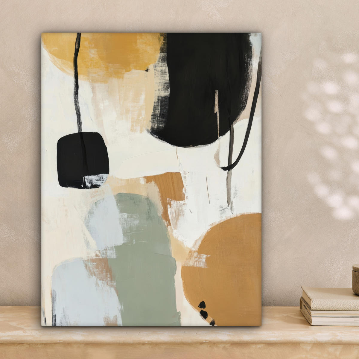 LEINWANDBILD Farbe - Abstrakt - Farben 30x40 cm - Currygelb, Textil (30/40cm) - MuchoWow