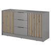 SIDEBOARD NELIANA 155/86/45 cm mit 3 Schubladen 2 Türen Grau - Grau, Holzwerkstoff (155/86/45cm) - MASSENO