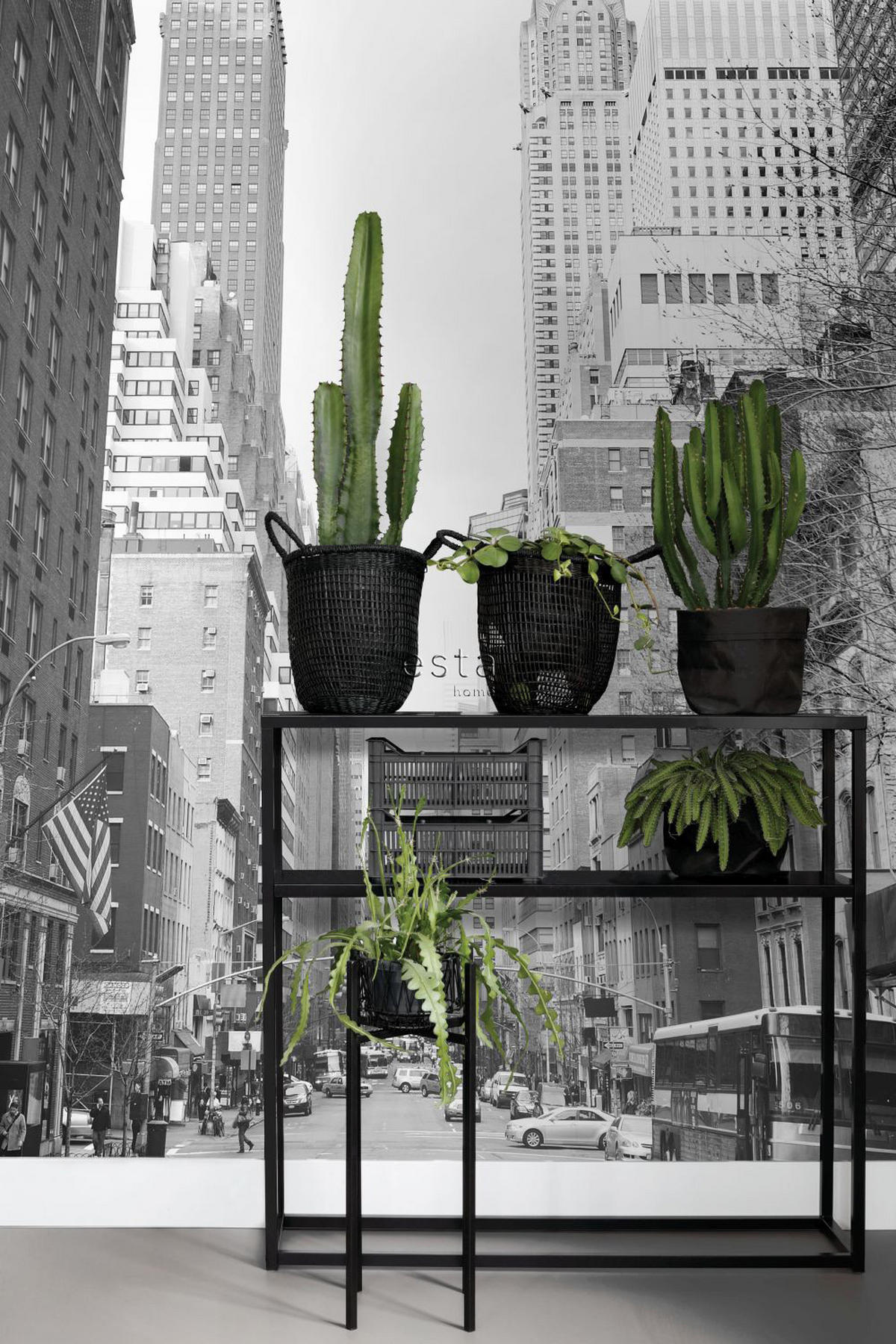 FOTOTAPETE Blick auf die Straßen von New York 186 x 279 cm - Schwarz, Papier (186/279cm) - ESTAhome