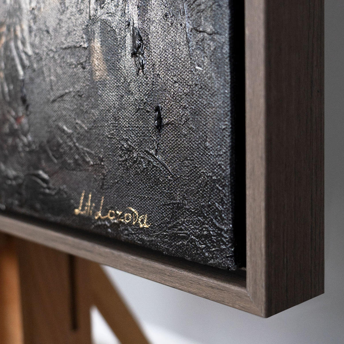 GEMÄLDE Waldglanz Schattenfugenrahmen Grau 120x80 cm - Grau, Holz (120/80cm) - YS-art gallery