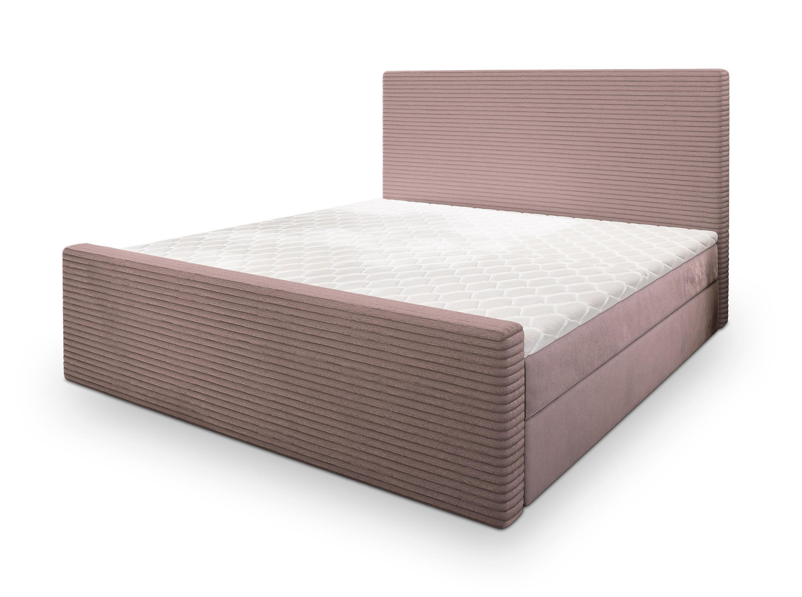 BOXBETT ALORIA 160x200 cm mit Matratze und Topper - Rosa - Rosa, Holz (160/200cm) - MASSENO