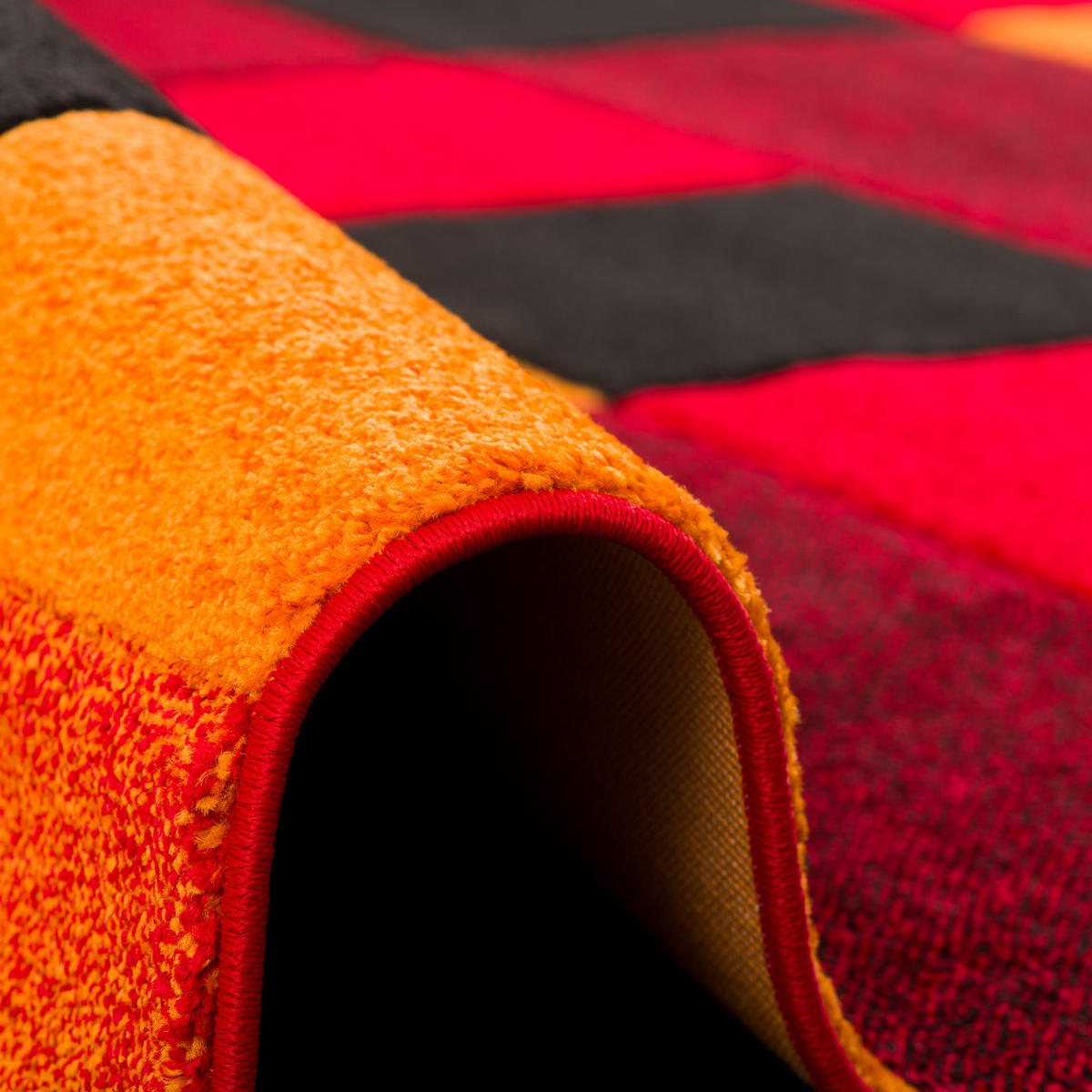 DESIGNER TEPPICH BRILLIANT KARO - Rot/Orange, Textil (160/230cm) - Pergamon