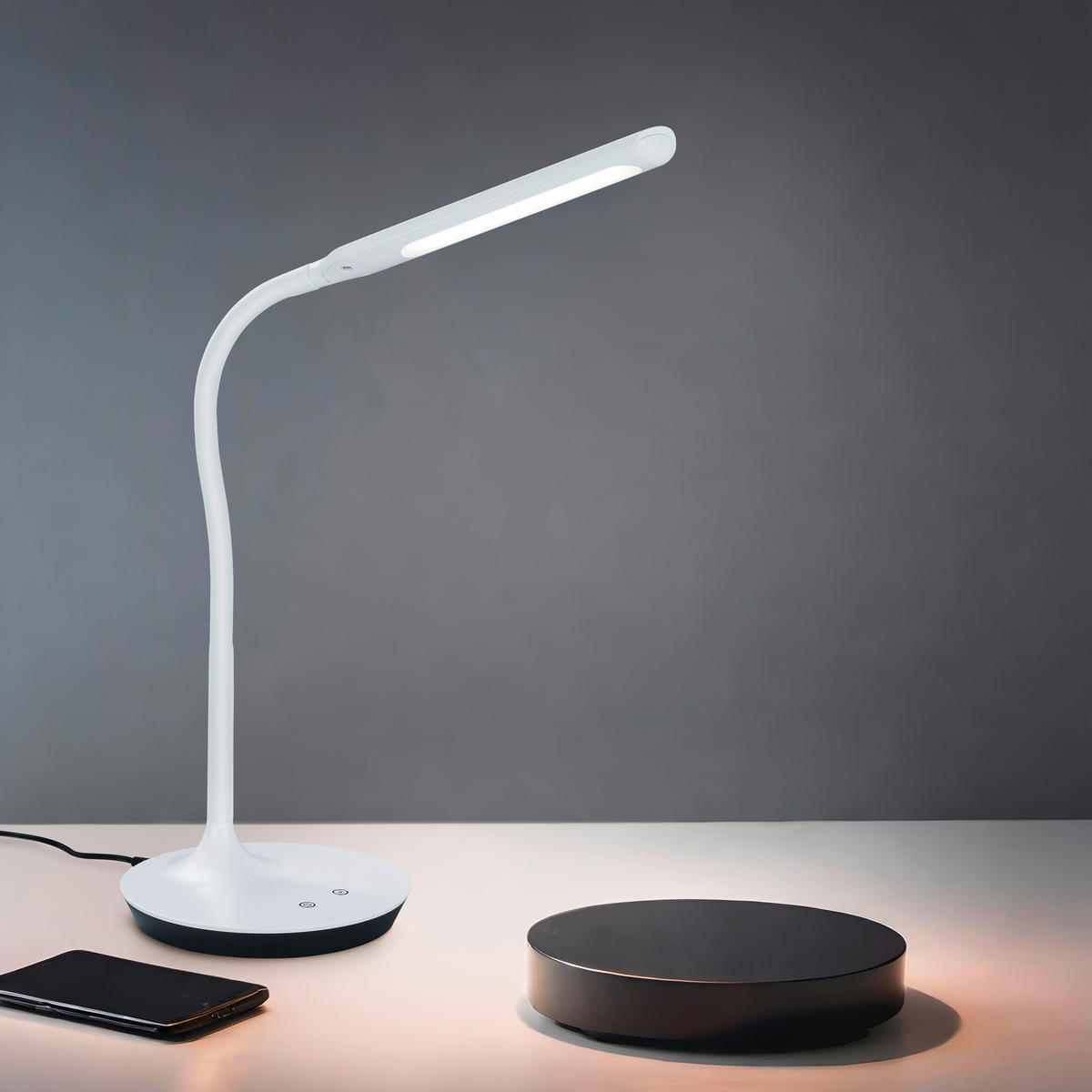 TISCHLAMPE POLO - Weiß - 0/0/41 cm - Weiß, Kunststoff (16.4/16.4/41cm) - Trio Leuchten