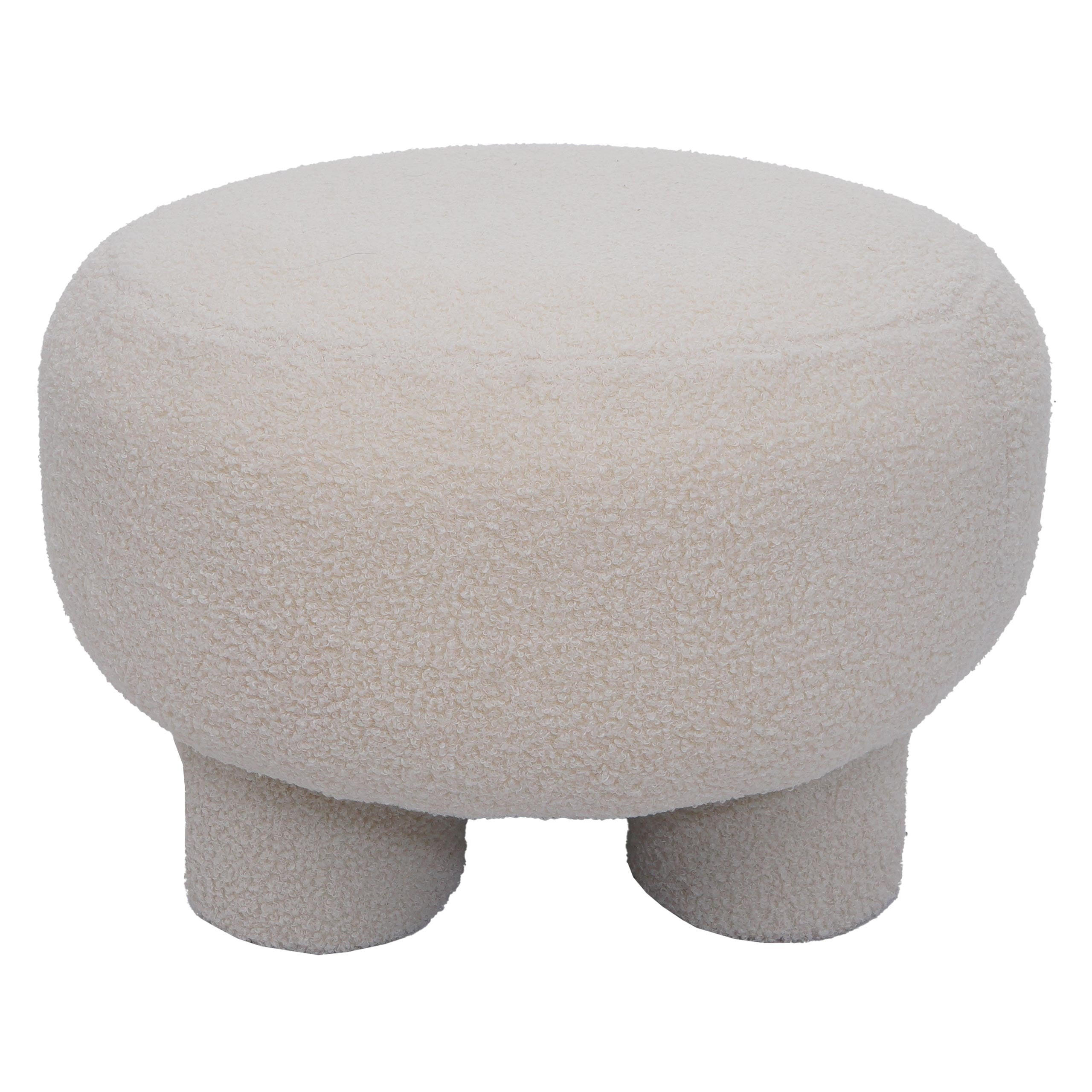 HOCKER Cremeweiß - Creme, Textil (55/40/55cm) - MCW