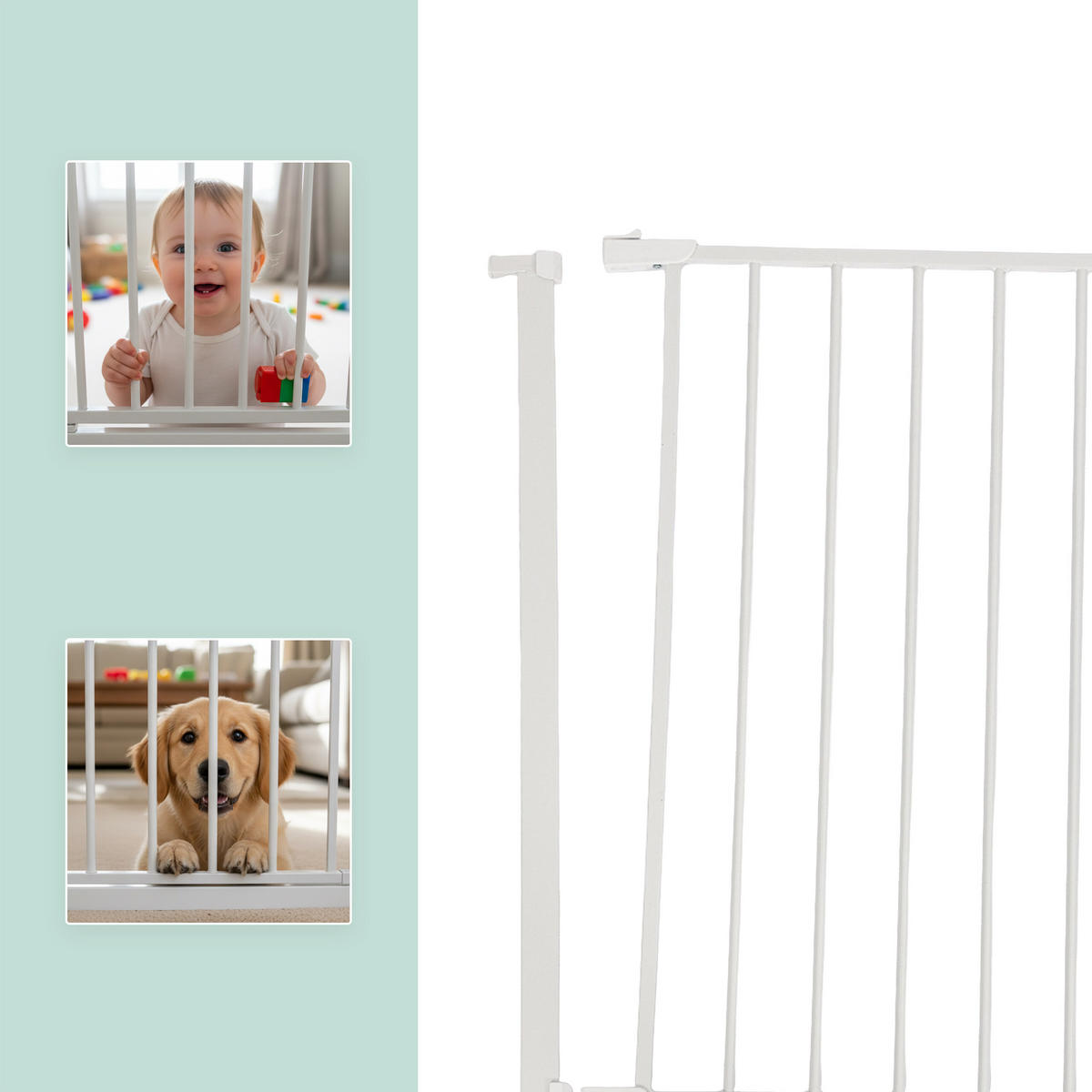 TREPPENSCHUTZGITTER - Weiß, Kunststoff/Metall (100/1cm) - Relaxdays