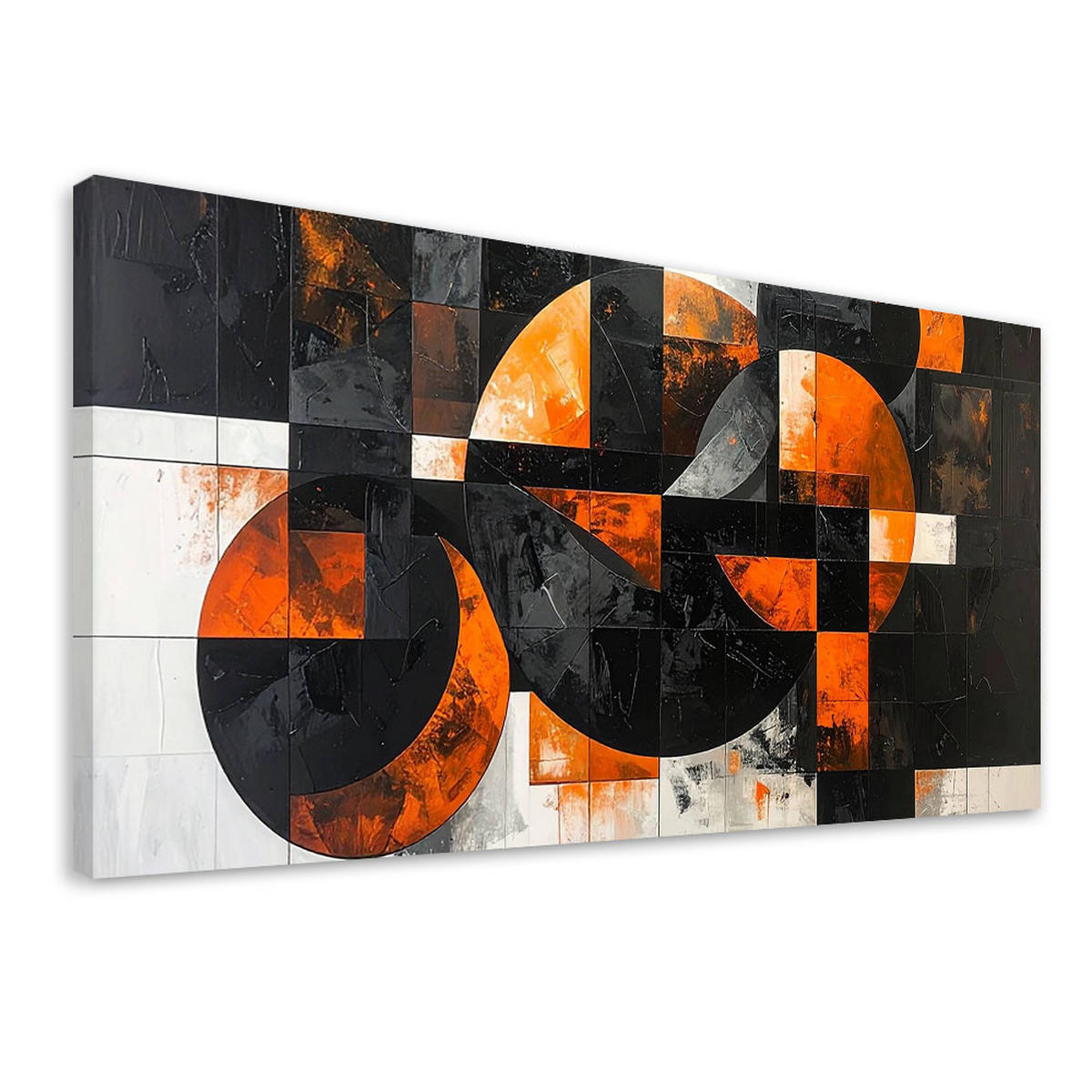 LEINWANDBILD 3D und geometrisch 80x40cm - Orange, Textil (80/40cm) - Feeby