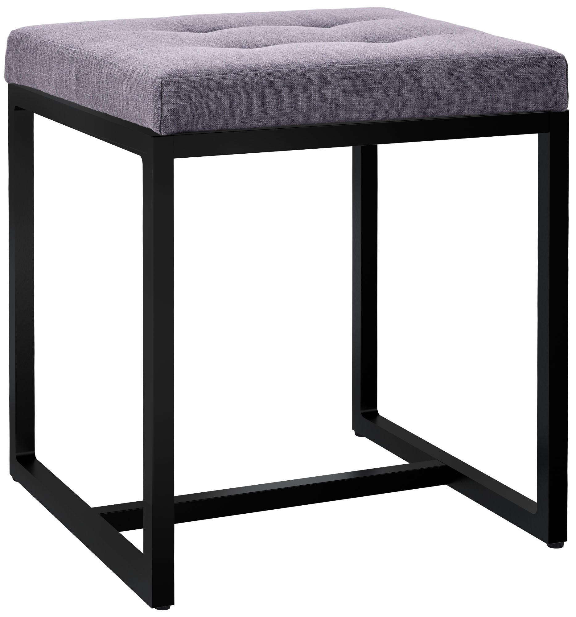 SITZWÜRFEL eckig 40/40/48 cm Stoff dunkelgrau - Dunkelgrau/Schwarz, Textil/Metall (40/48/40cm) - CLP