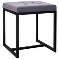 SITZWÜRFEL eckig 40/40/48 cm Stoff dunkelgrau - Dunkelgrau/Schwarz, Textil/Metall (40/48/40cm) - CLP