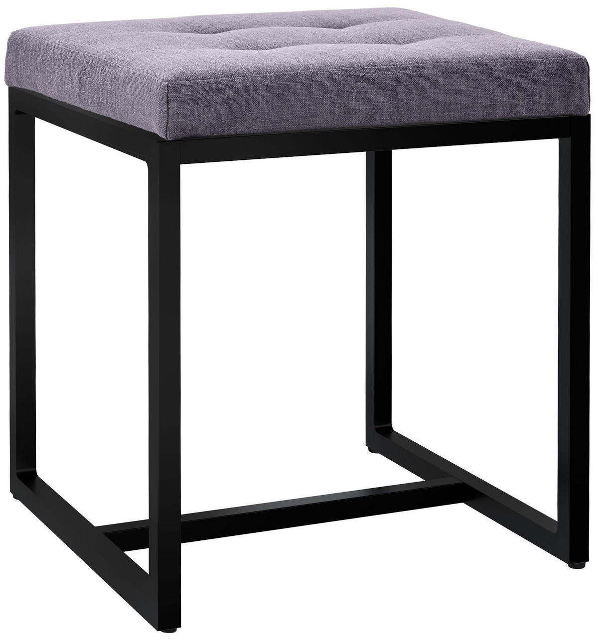 SITZWÜRFEL eckig 40/40/48 cm Stoff dunkelgrau - Dunkelgrau/Schwarz, Textil/Metall (40/48/40cm) - CLP