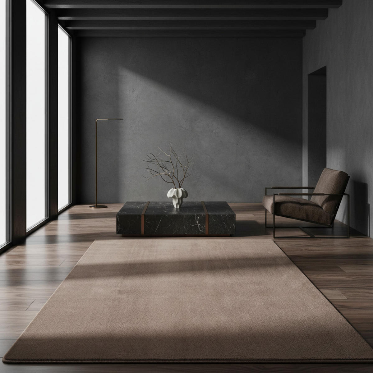 KURZFLORTEPPICH Waschbar ISAR, einfarbig, Mokka, 80 x 250 cm - Braun, Textil (250/80cm) - KADIMA DESIGN
