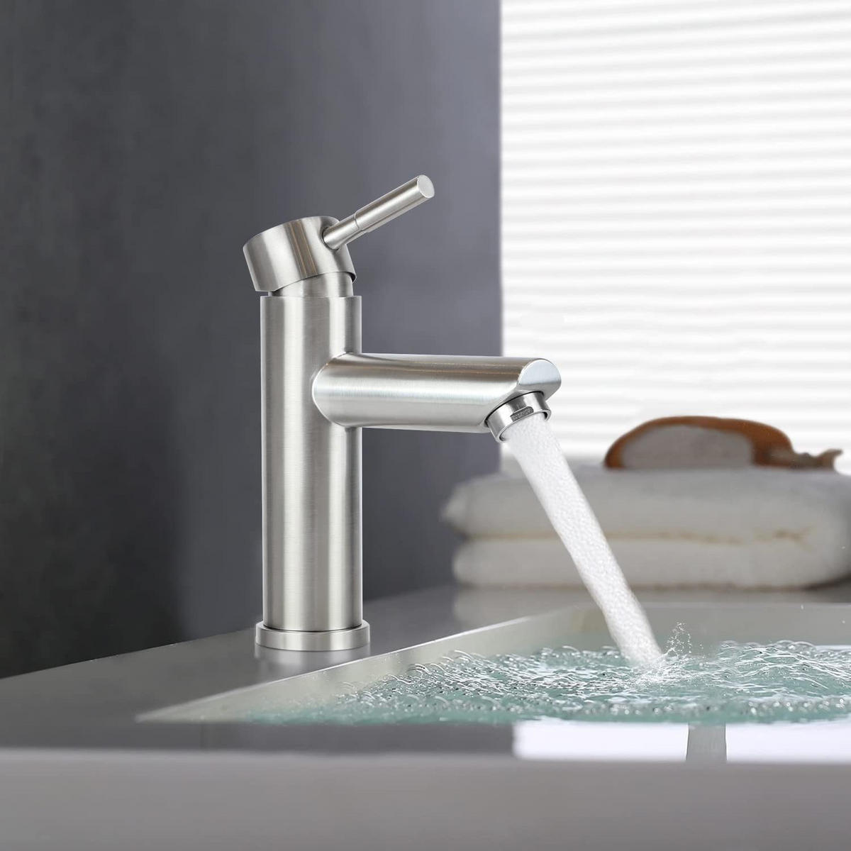 WASCHTISCHARMATUR Everett 17.4/10/17.4 cm - Silberfarben, Metall (10/17.4/17.4cm) - Nettlife