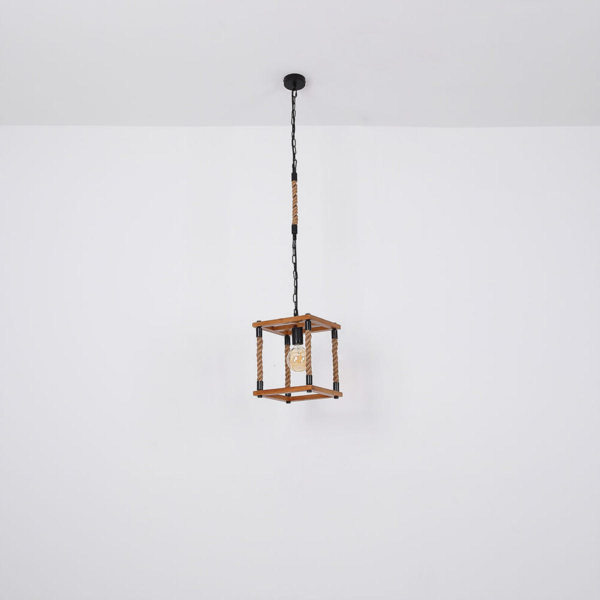 HÄNGELEUCHTE VERNON Holz Braun 2er Set - Braun, Holz (25/25/120cm) - Globo Lighting