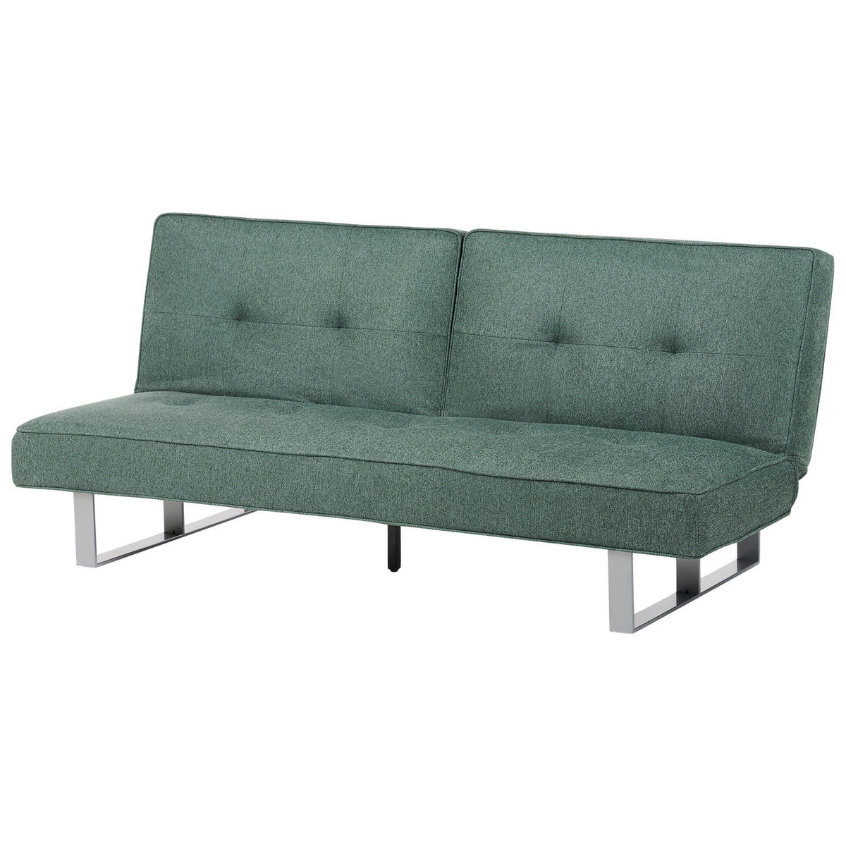 3-SITZER-SCHLAFSOFA grün Dublin - Silberfarben/Grün, Textil (190/38/88cm) - Beliani