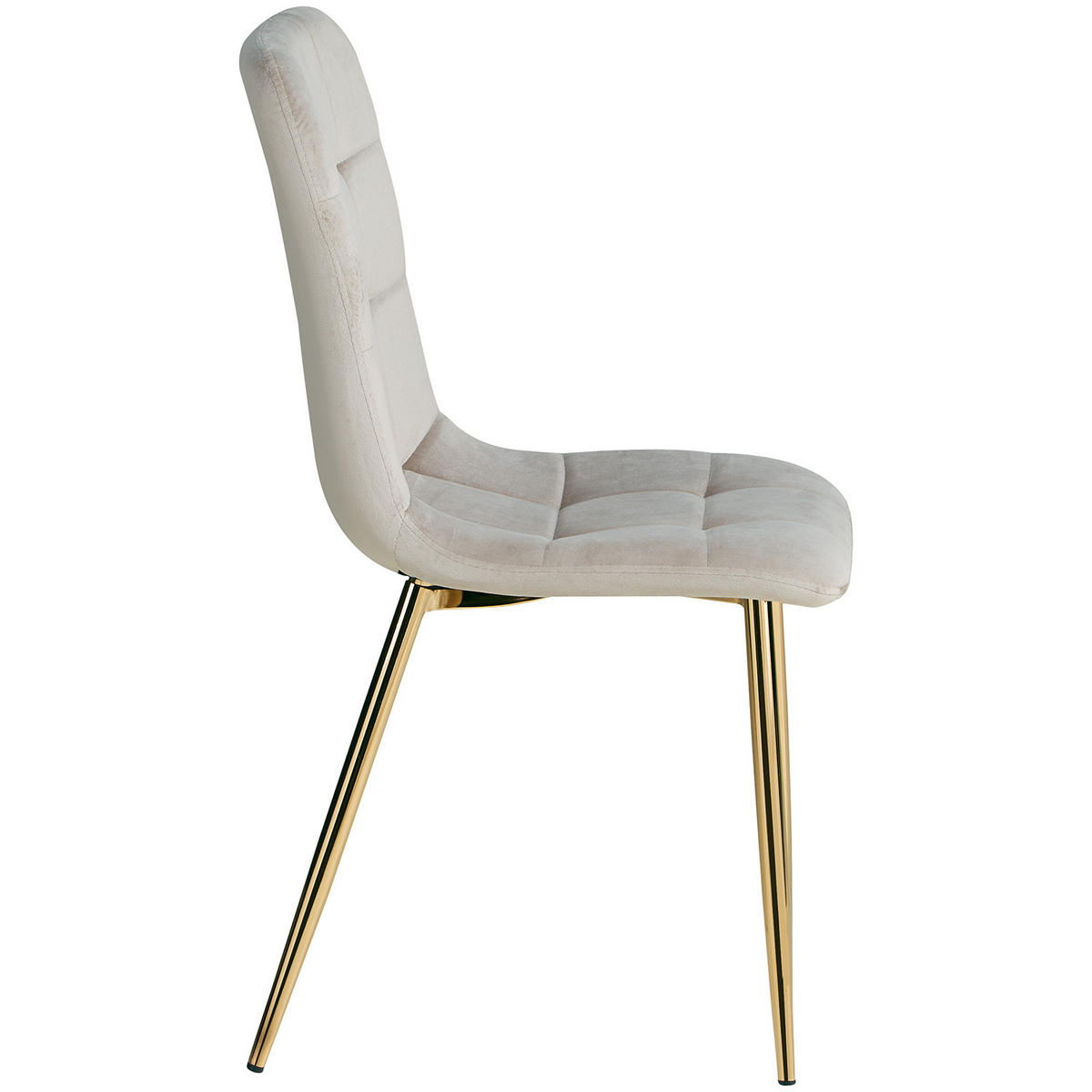 STUHL-SET 2 Stück in Stahl Samt Creme Gold - Goldfarben/Creme, Textil/Metall (43/88/50cm) - Homestyle4u