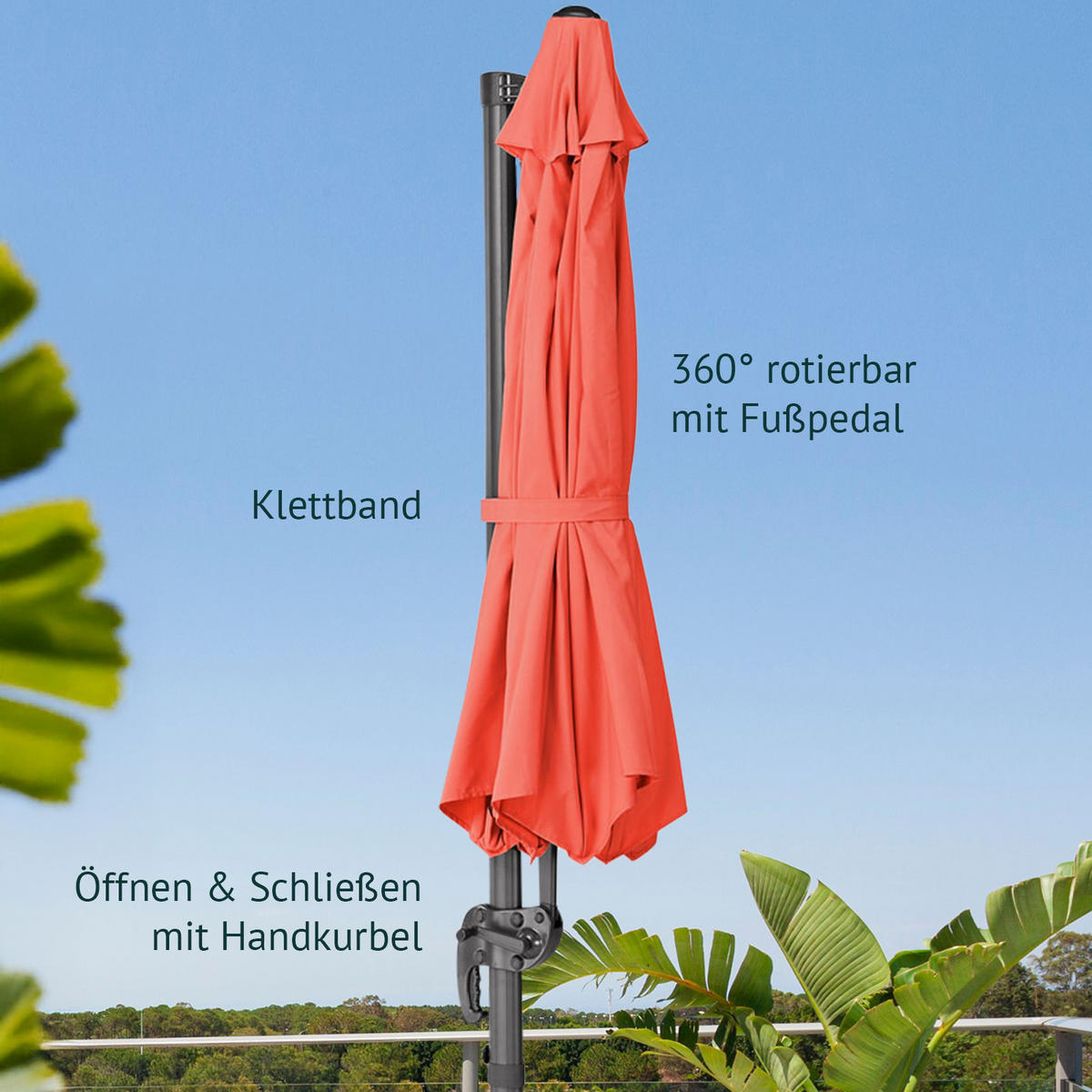 AMPELSCHIRM Orange - Orange, Textil (290/290cm) - SVITA