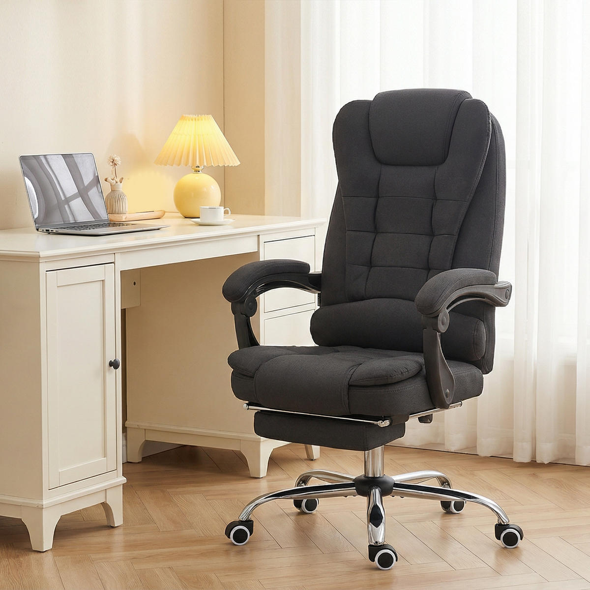 CHEFSESSEL Schwarz 65.0/70.0/119.0 cm - Schwarz, Textil (70/119/65cm)
