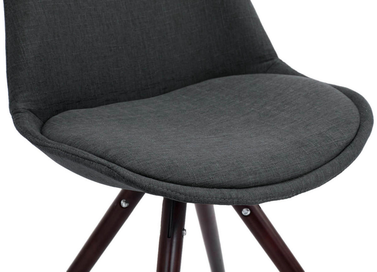STUHL 4er Set Stoff dunkelgrau - Dunkelgrau, Textil (48/84/56cm) - CLP