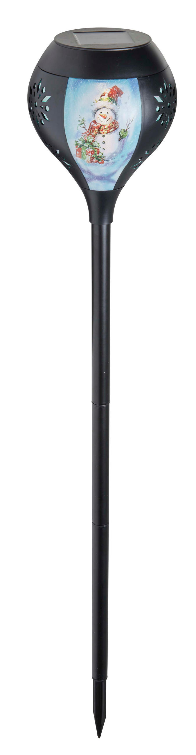 SOLAR-WEIHNACHTS-GARTENLEUCHTE Garten Deko Dämmerungssensor IP44 Kunststoff Schneemann - Weiß, Kunststoff (14/14/80cm) - Northpoint