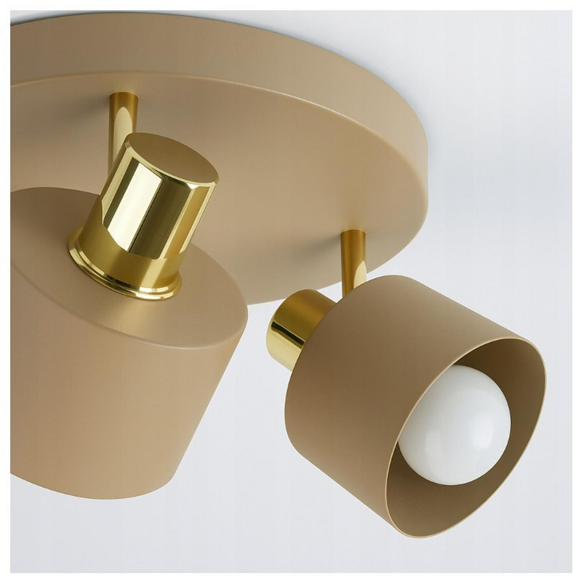 DECKENLEUCHTE Ecru - Beige/Goldfarben, Metall (30/30/21cm) - kiki design