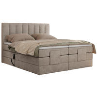 BOXBETT COMFORTO 160/200 - Beige Struktur - H3 - Beige, Holz/Textil (160/200cm) - MKS