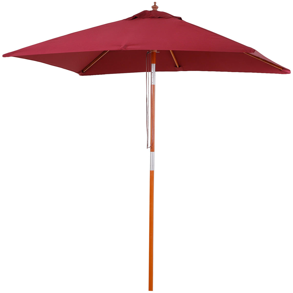 SONNENSCHIRM DE-05582 Rechteckig, knickbar 3-stufig Weinrot - Weinrot, Holz (150/200cm) - ComfortXL