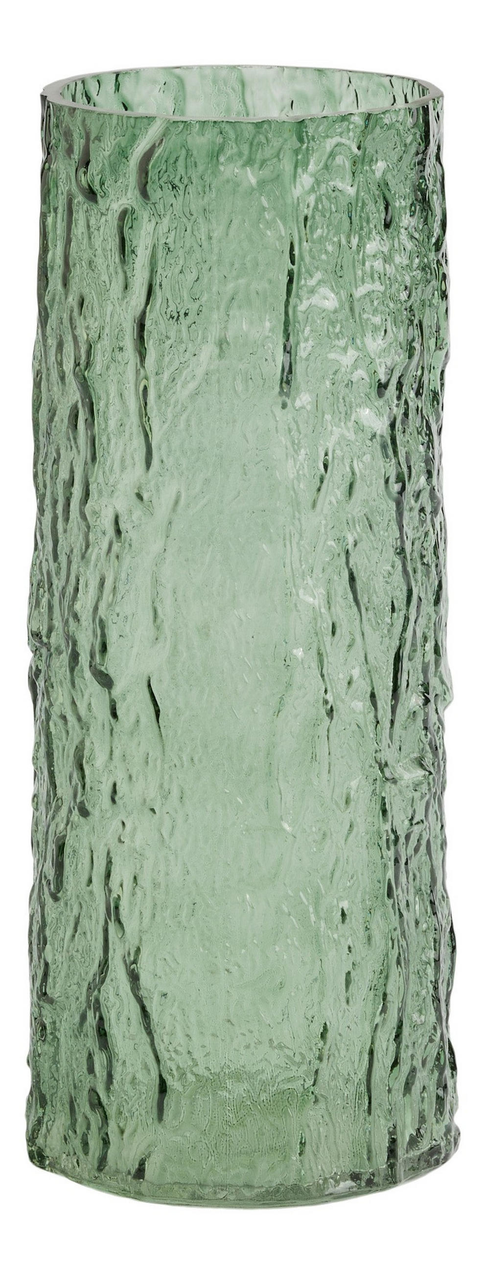 VASE Texturios - Dunkelgrün, Glas (29cm) - home&you