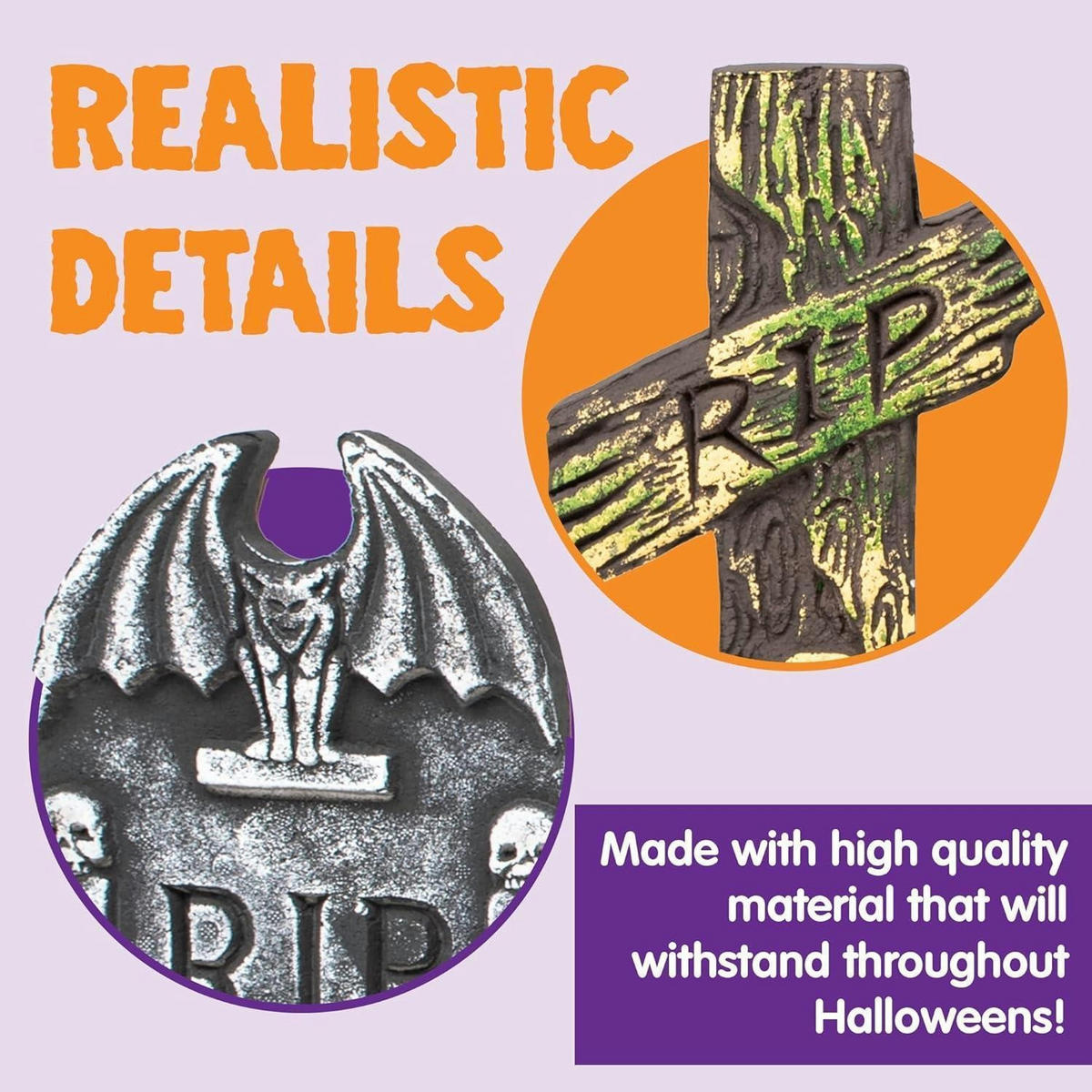 HALLOWEEN Dekoration 5-teiliges Set Grabsteine 43 cm - Multicolor, Kunststoff (5/3/43cm)