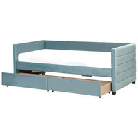TAGESBETT mit Stauraum 90x200 cm Grün Marray - Mintgrün, Textil (90/200cm) - Beliani