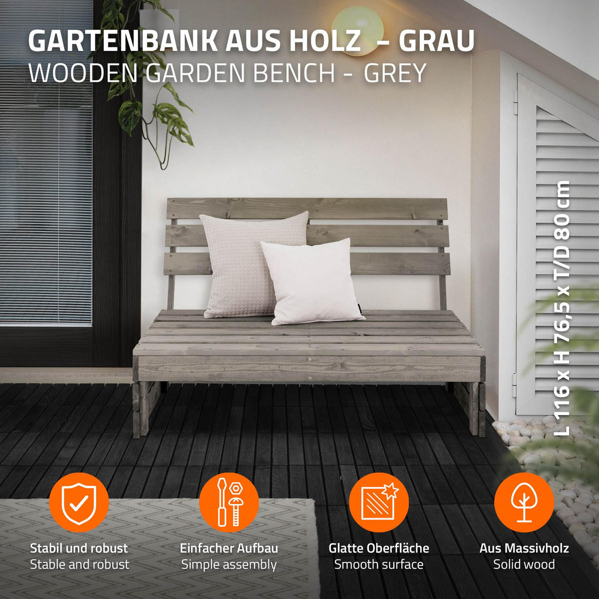 GARTENMÖBEL - Grau, Holz - ECD-Germany