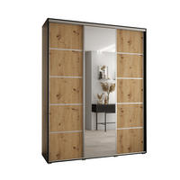 SCHWEBETÜRENSCHRANK 235,2/200/45 3-türig - Silberfarben/Schwarz, Holz/Metall (200/235/45cm) - Abiks Möbel