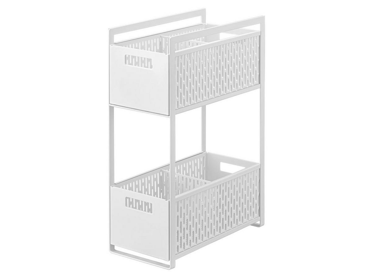 SCHRANK-AUFBEWAHRUNGSKORB Set Tower weiß 32/46/16 cm - Weiß, Kunststoff (32/46/16cm) - Yamazaki
