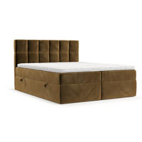 POSTEL BOXSPRING VARENO 180/200 Medově žlutá - černá/med, kov/dřevo (180/200cm) - AltaBeds