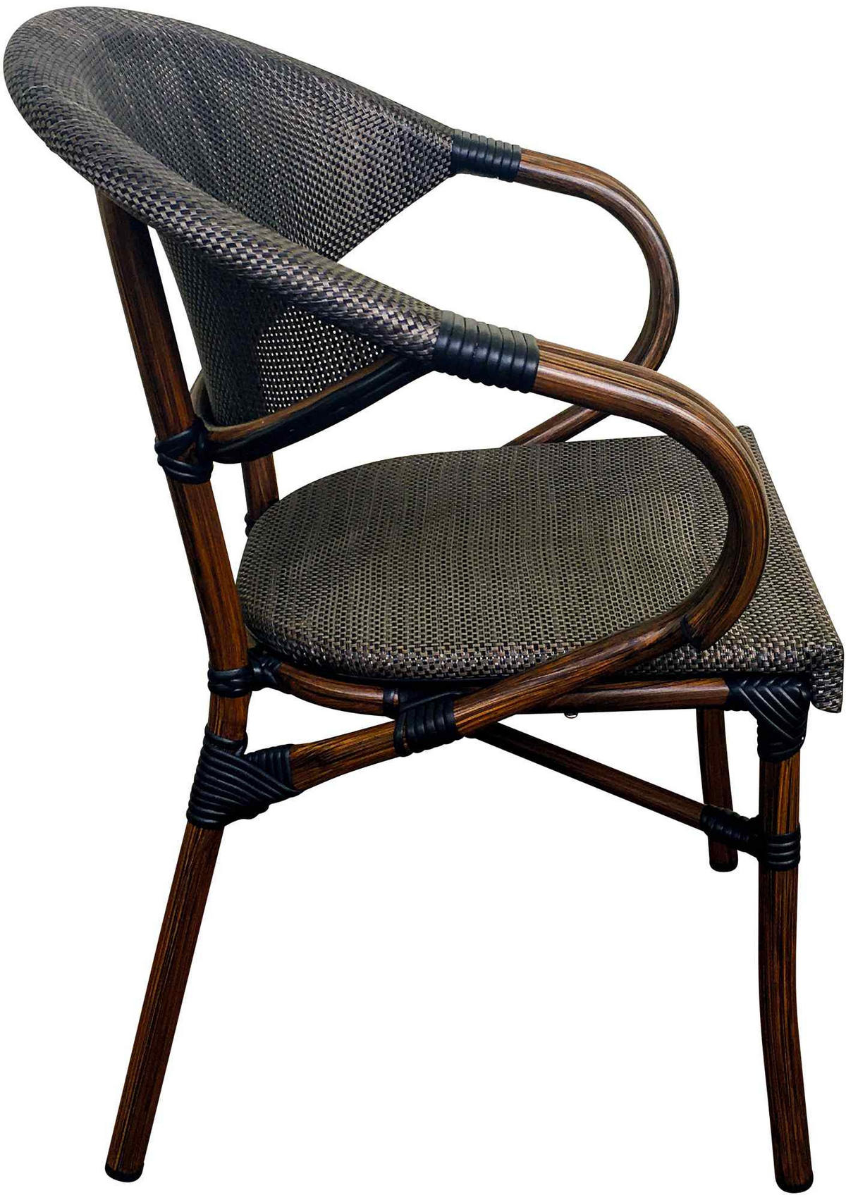 BISTROSTUHL Mia Stapelbar Französisch-Mediterran 57x57x83cm Stoff Coffee Gartenstuhl - Mokka, Kunststoff (57/83/57cm) - DELUKE