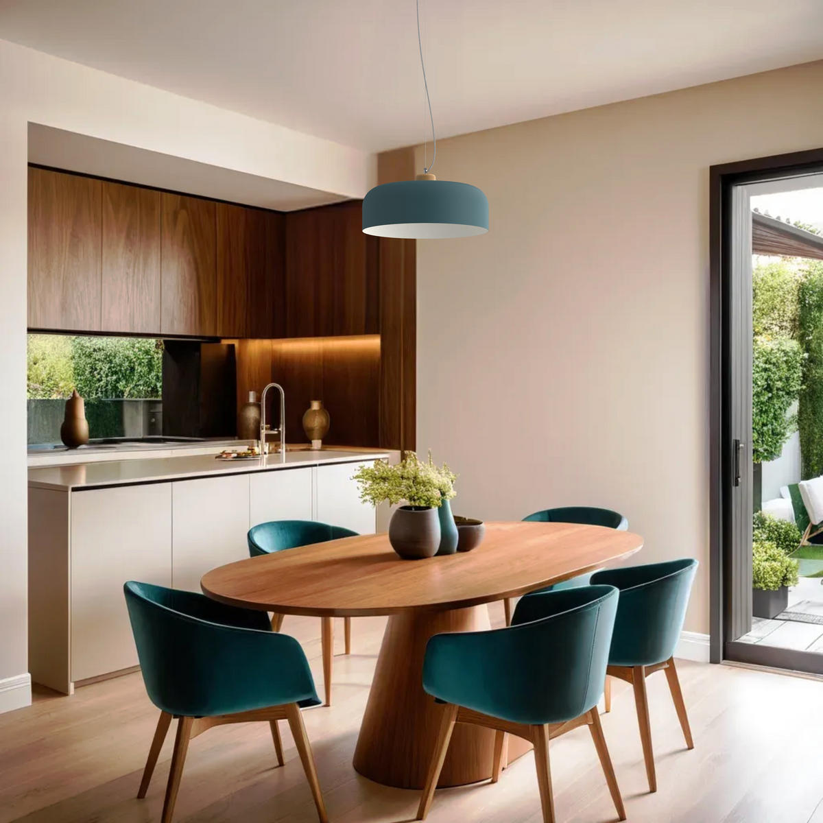 HÄNGELEUCHTE - Blau, Metall (50/50/17cm) - Lumicom