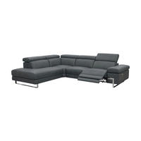 ECKSOFA Opera Echtleder mit 1 x Relaxfunktion Anthrazit - Anthrazit, Leder/Metall (218/269cm)