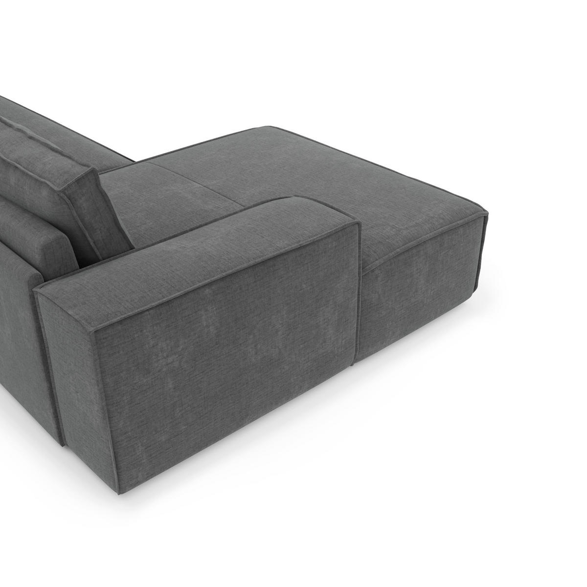 ECKSOFA LINKS Samt Grau 302cm - Grau, Textil (165/302cm) - Sia Home