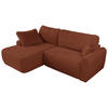 ECKSCHLAFSOFA CUBO L Orange Plüsch - links - Schwarz/Orange, Kunststoff/Textil (273/187cm) - MKS