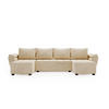 ECKSOFA ZEUS U Monolith 02 mit Schlaffunktion - Beige, Textil (305/88/140cm) - Bedante