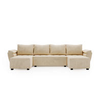ECKSOFA ZEUS U Monolith 02 mit Schlaffunktion - Beige, Textil (305/88/140cm) - Bedante