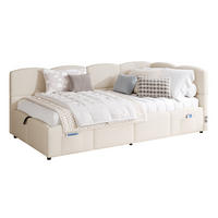POLSTERBETT aus Schleife 90x200 cm in Beige mit Stauraum & USB - Beige, Textil (90/200cm) - Modfu