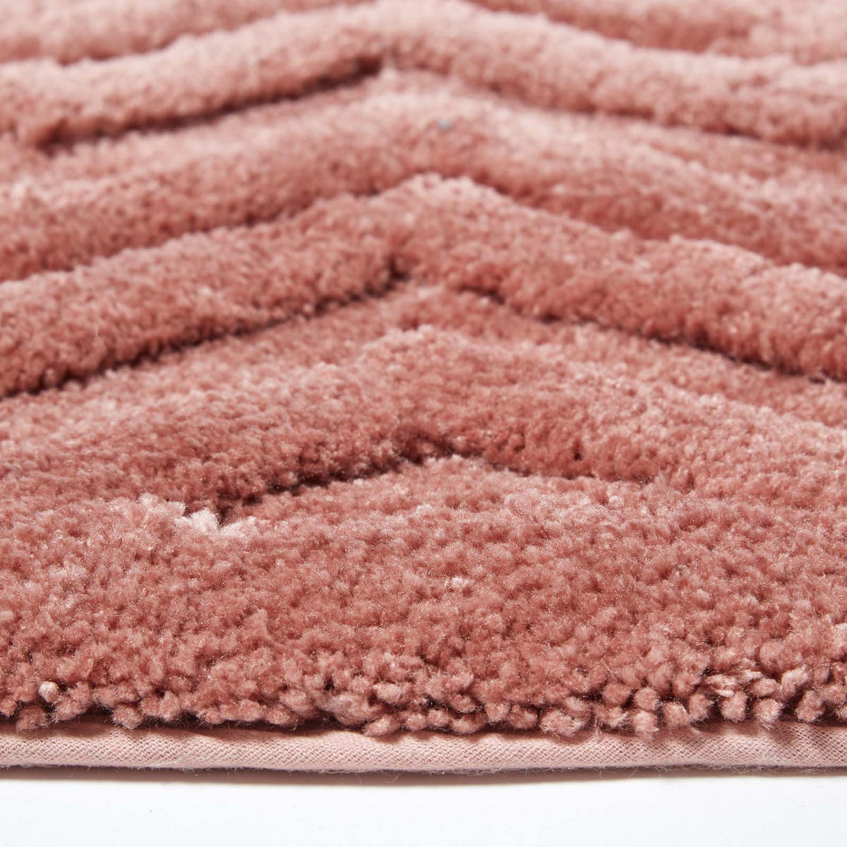 BADEMATTE 50/80 cm Chevron, Hochflor - Pink, Textil (50/80cm) - Homescapes