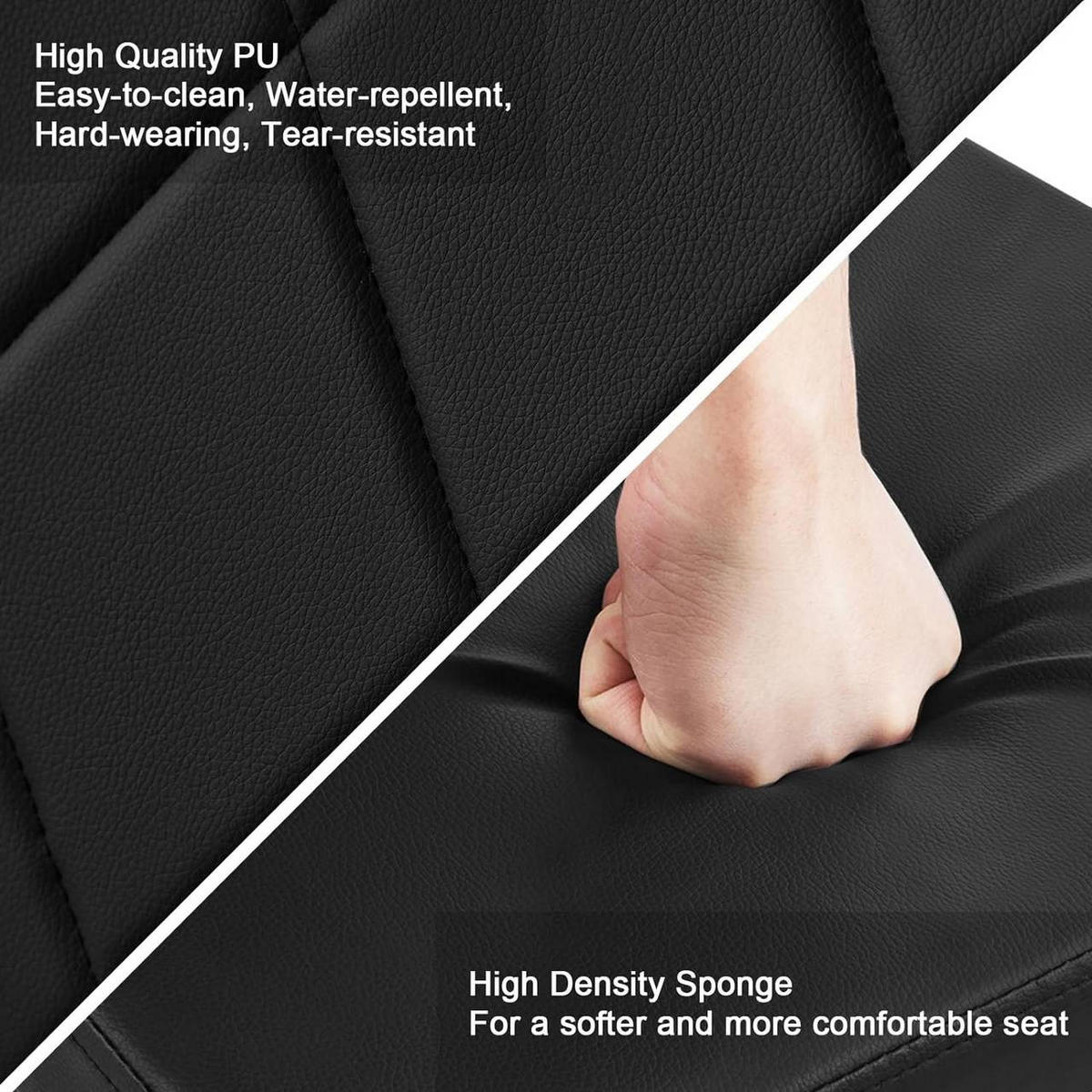 ESSZIMMERSTUHL 4er Set, Kunstleder, Schwarz - Schwarz, Kunststoff/Metall (42/94.5/59cm) - Woltu