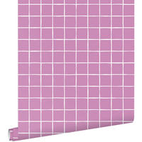 TAPETE Karomuster 50 x 900 cm - Lila, Papier (50/900cm) - ESTAhome
